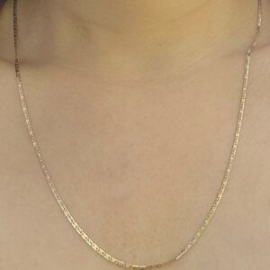 Beautiful Solid 14k Yellow Gold Valentino Style Mirror Chain Link Necklace